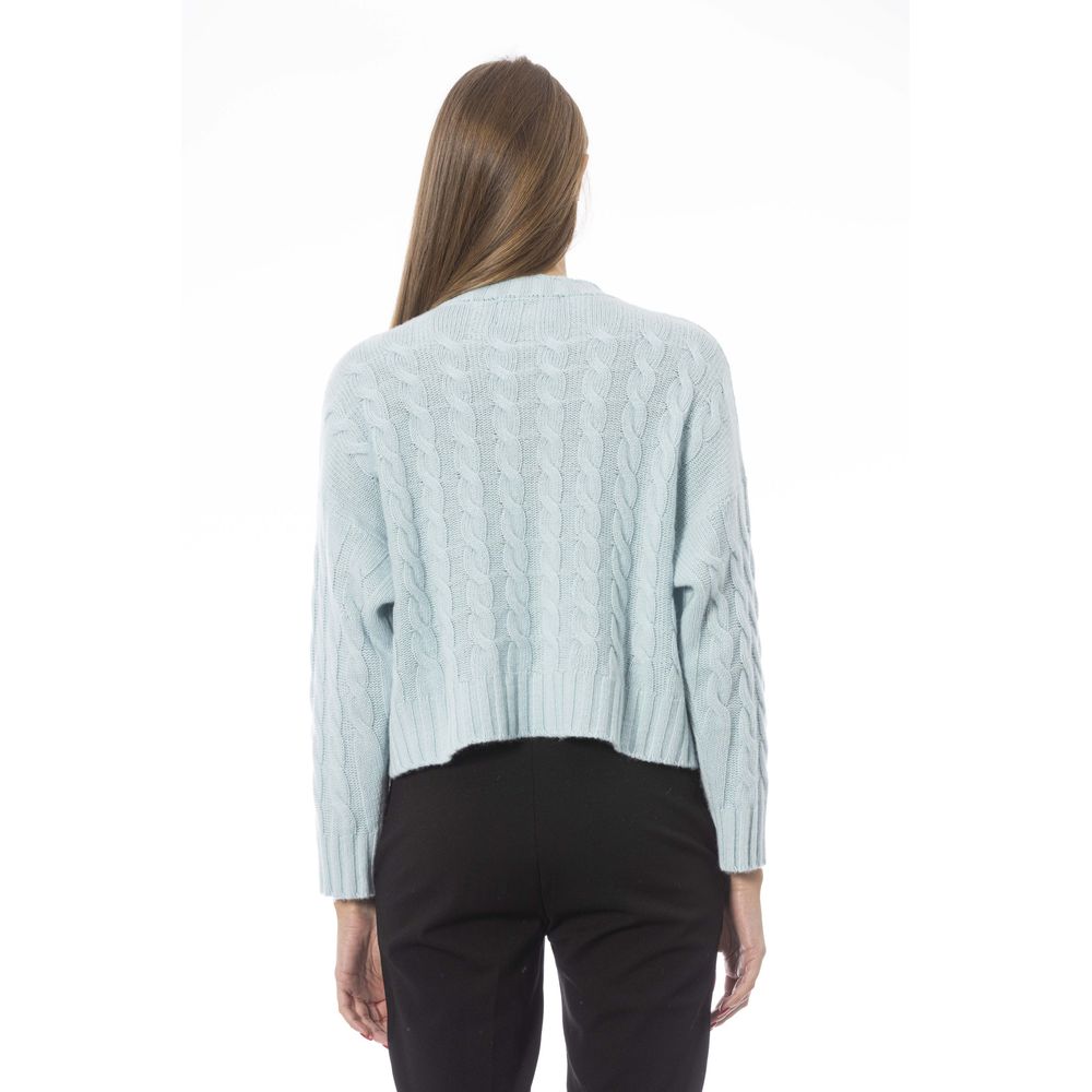 Baldinini Trend Light Blue Wool Women Sweater Baldinini Trend