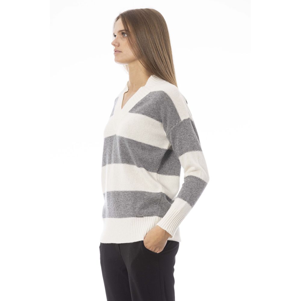 Baldinini Trend Gray Wool Women Sweater Baldinini Trend