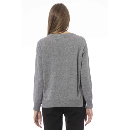 Baldinini Trend Gray Wool Women Sweater Baldinini Trend