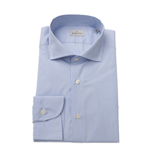 Bagutta Light Blue Cotton Men Shirt Bagutta