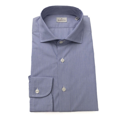 Bagutta Light Blue Cotton Men Shirt Bagutta