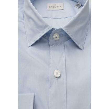 Bagutta Light Blue Cotton Men Shirt Bagutta