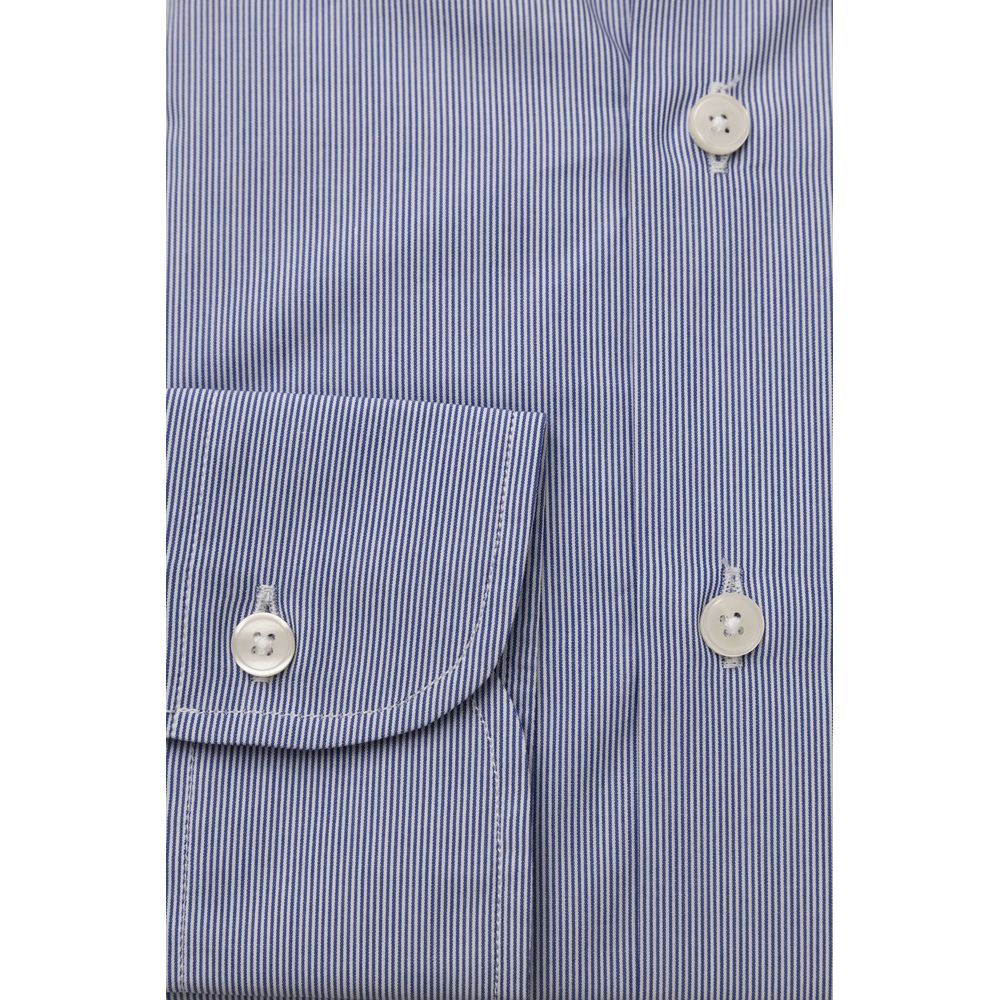 Bagutta Light Blue Cotton Men Shirt Bagutta