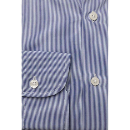 Bagutta Light Blue Cotton Men Shirt Bagutta