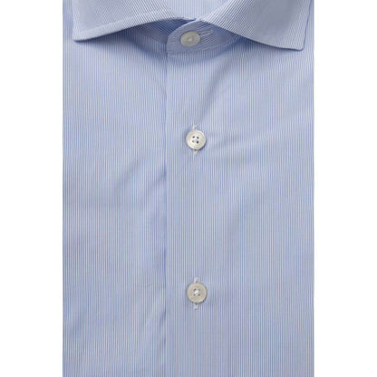 Bagutta Light Blue Cotton Men Shirt Bagutta