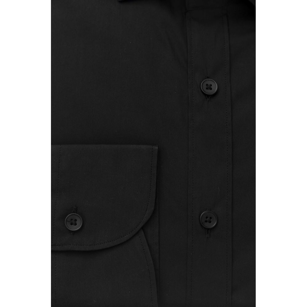 Bagutta Black Cotton Men Shirt Bagutta