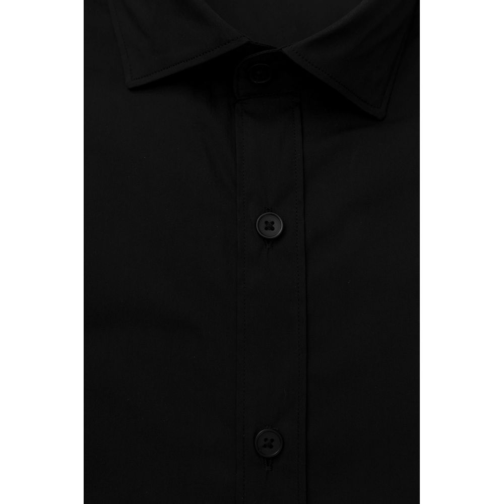 Bagutta Black Cotton Men Shirt Bagutta