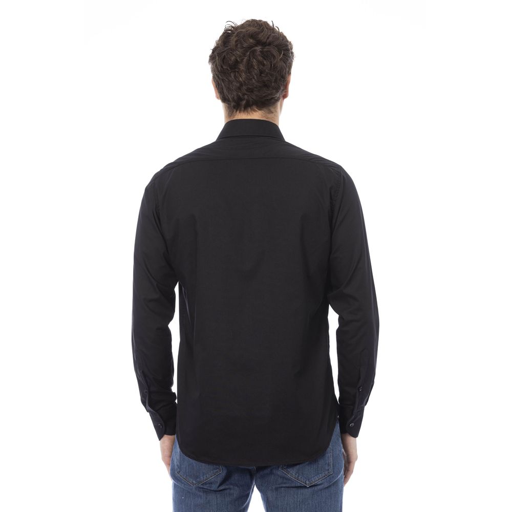 Baldinini Trend Black Cotton Men Shirt Baldinini Trend