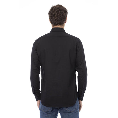 Baldinini Trend Black Cotton Men Shirt Baldinini Trend