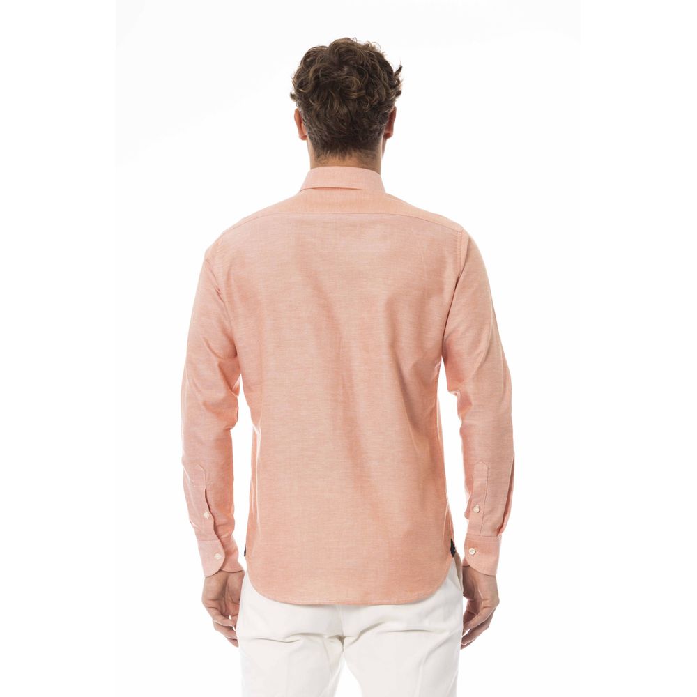 Baldinini Trend Orange Cotton Men Shirt Baldinini Trend