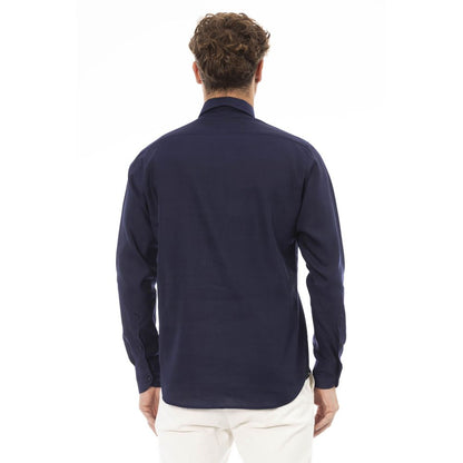 Baldinini Trend Blue Cotton Men Shirt Baldinini Trend