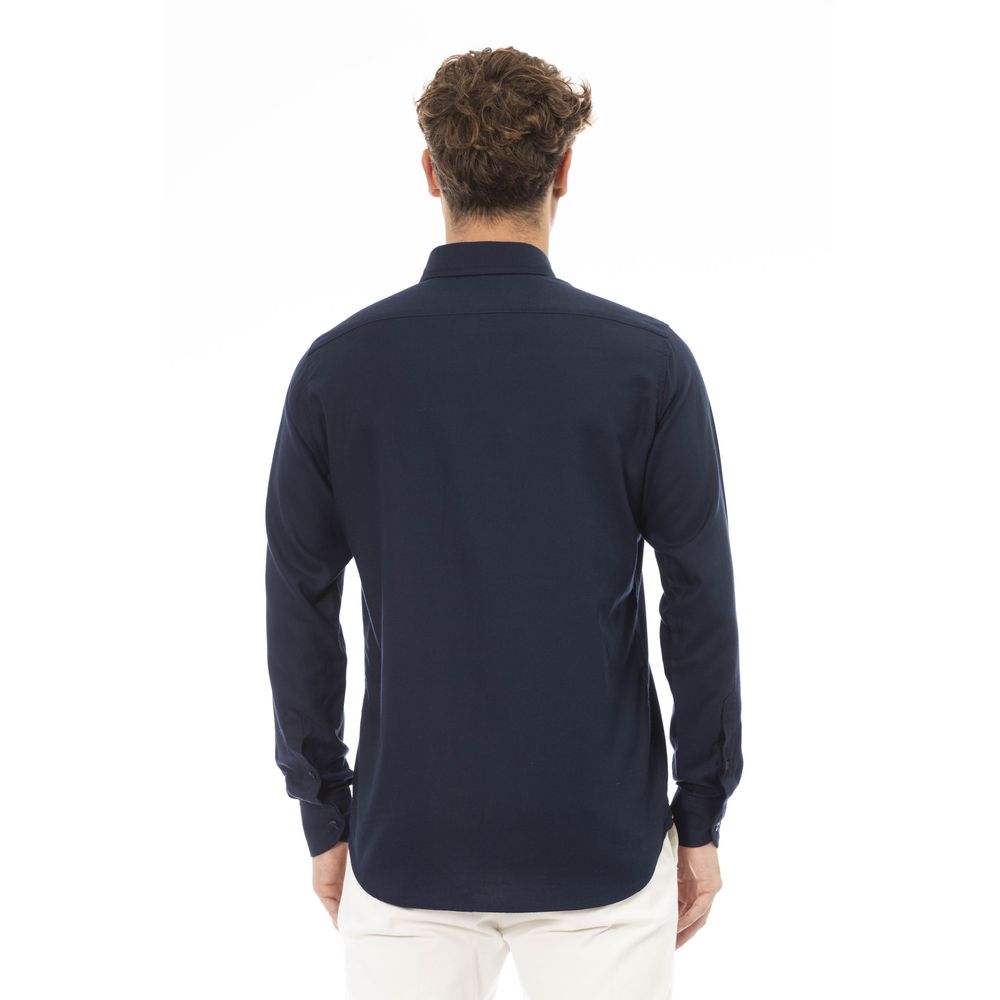 Baldinini Trend Blue Cotton Men Shirt Baldinini Trend