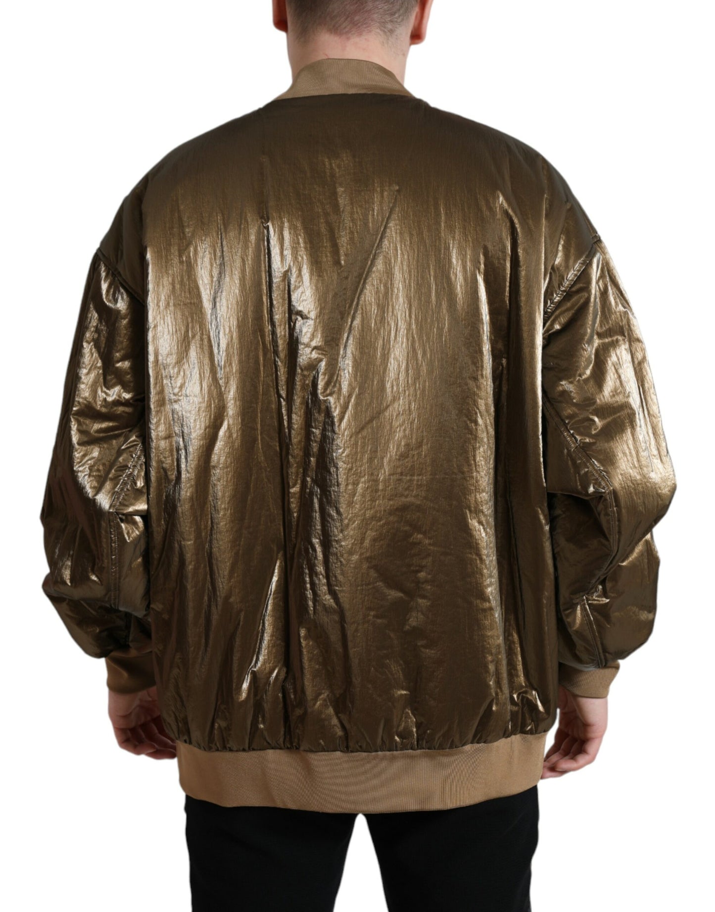 Dolce & Gabbana Elegant Bronze Bomber Jacket Dolce & Gabbana