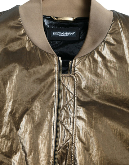 Dolce & Gabbana Elegant Bronze Bomber Jacket Dolce & Gabbana