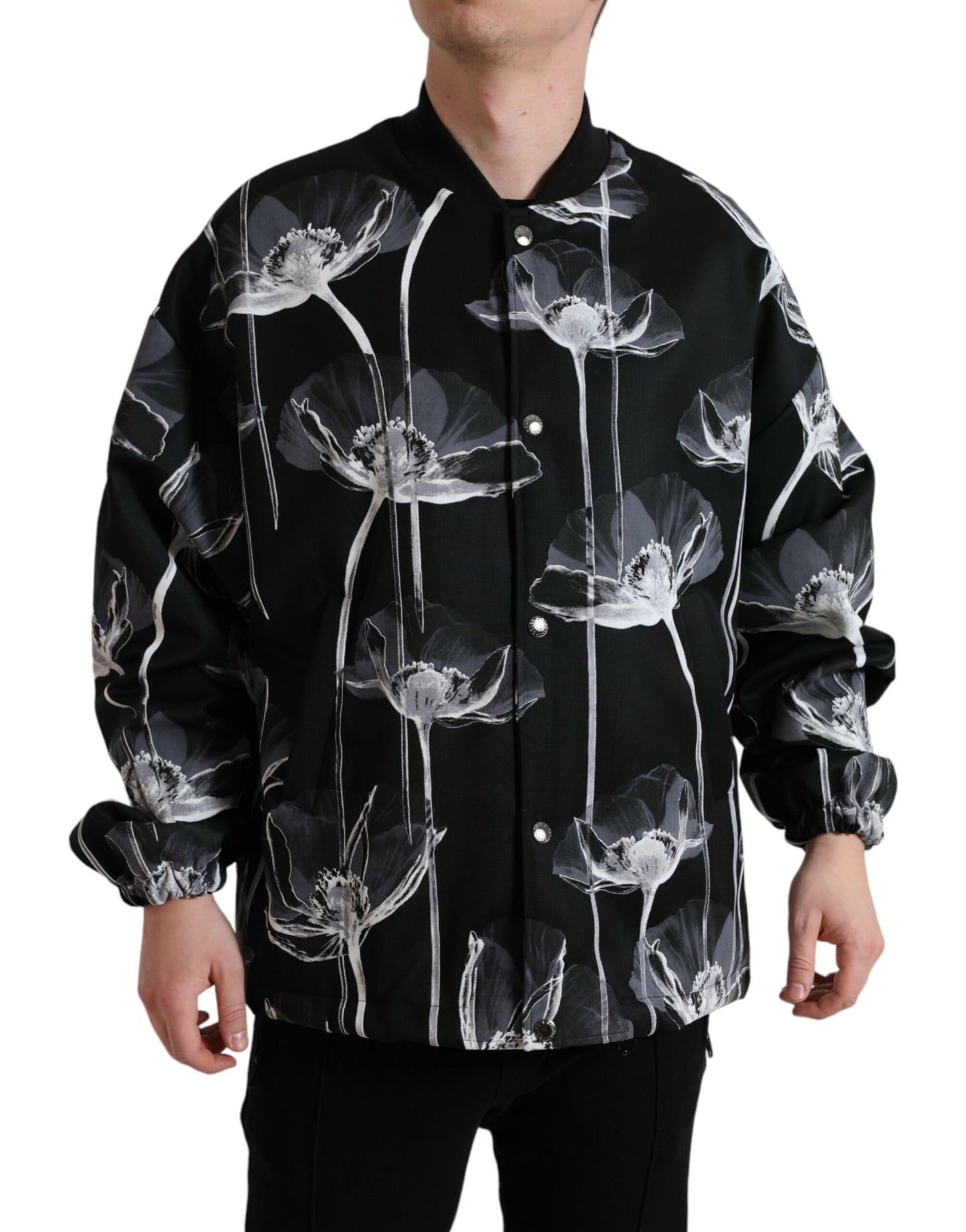 Dolce & Gabbana Elegant Floral-Print Bomber Jacket Dolce & Gabbana