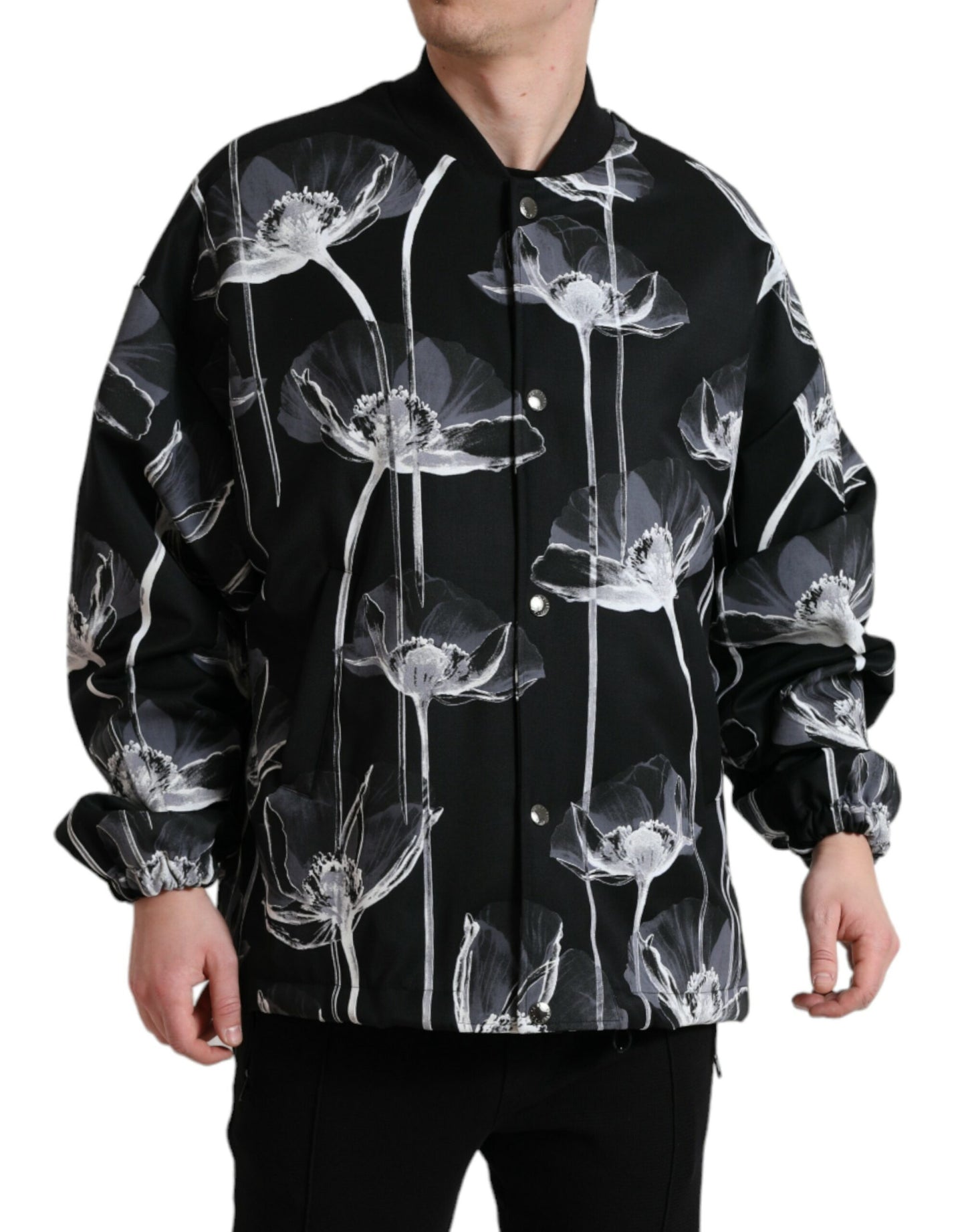 Dolce & Gabbana Elegant Floral-Print Bomber Jacket Dolce & Gabbana