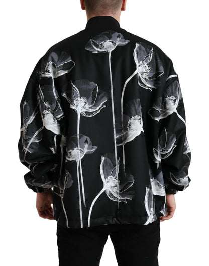 Dolce & Gabbana Elegant Floral-Print Bomber Jacket Dolce & Gabbana