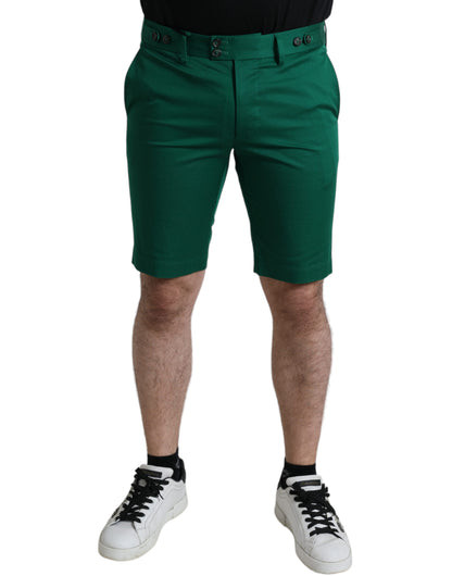 Dolce & Gabbana Elegant Deep Green Cotton Bermuda Shorts Dolce & Gabbana