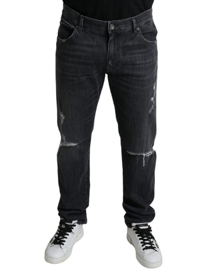 Dolce & Gabbana Elegant Slim Fit Tattered Denim Jeans Dolce & Gabbana