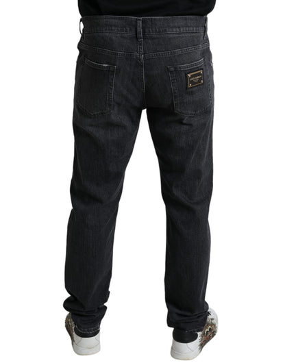 Dolce & Gabbana Elegant Slim Fit Tattered Denim Jeans Dolce & Gabbana