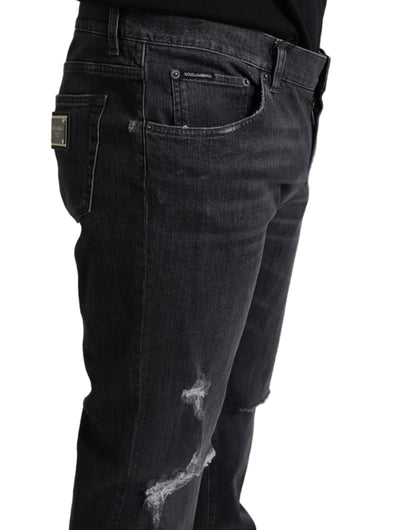 Dolce & Gabbana Elegant Slim Fit Tattered Denim Jeans Dolce & Gabbana