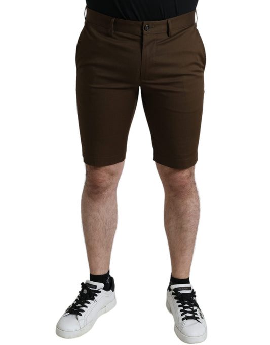 Dolce & Gabbana Chic Brown Bermuda Shorts with Logo Detail Dolce & Gabbana