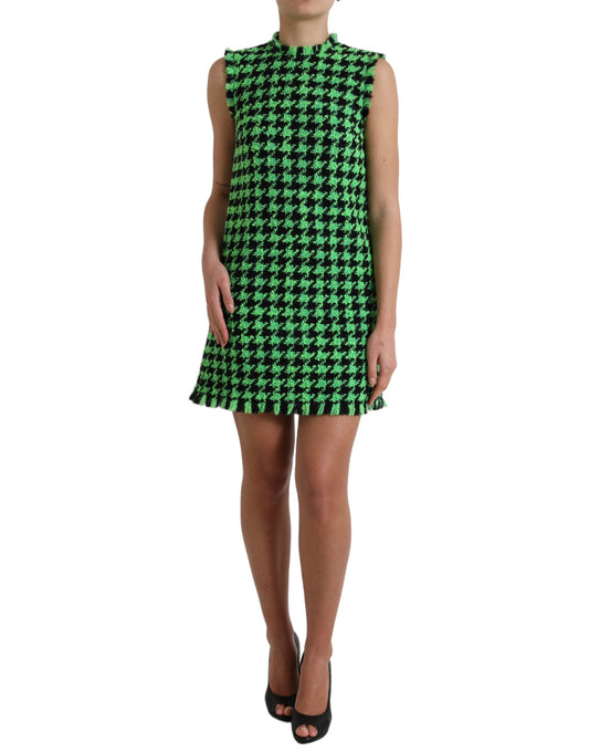 Dolce & Gabbana Elegant Houndstooth Knitted Mini Dress Dolce & Gabbana