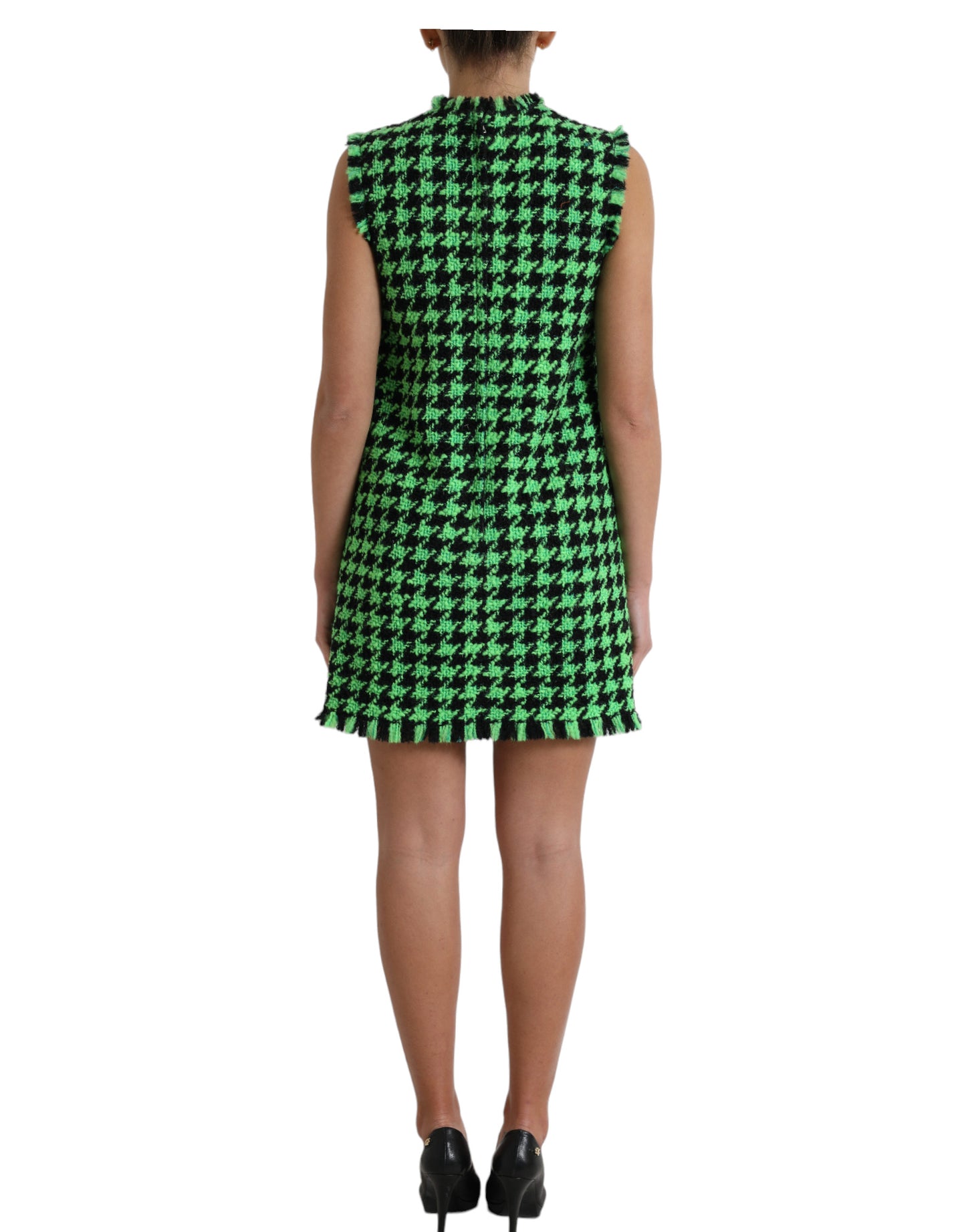 Dolce & Gabbana Elegant Houndstooth Knitted Mini Dress Dolce & Gabbana