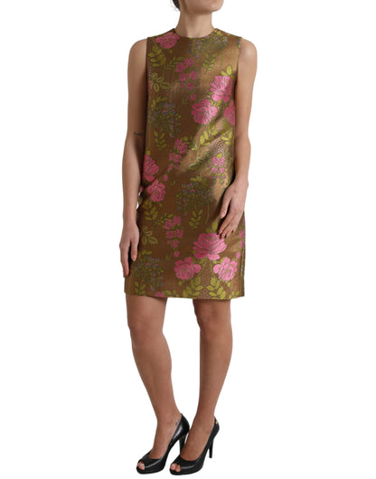 Dolce & Gabbana Elegant Floral Shift Sleeveless Mini Dress Dolce & Gabbana