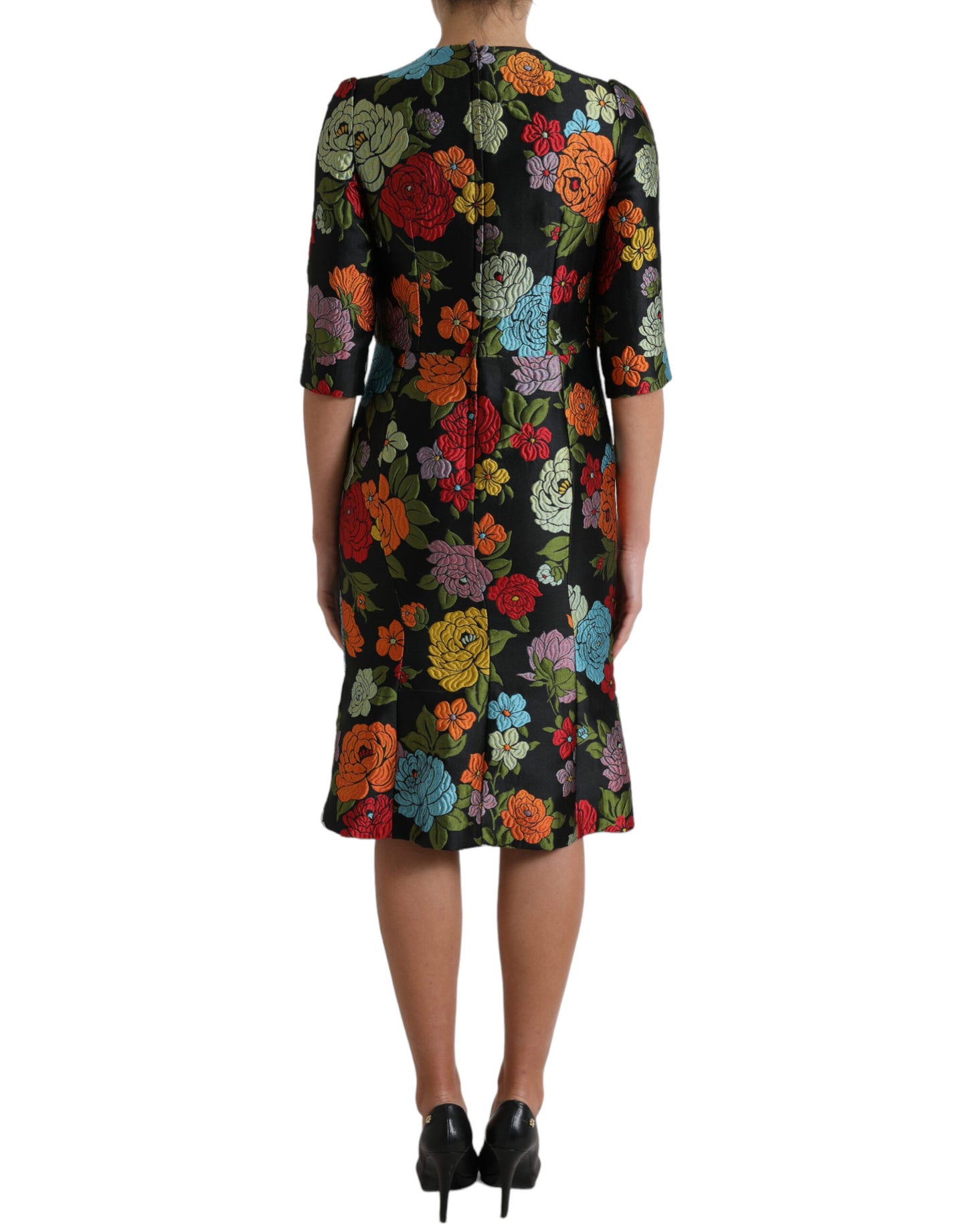 Dolce & Gabbana Elegant Floral Embroidered Pencil Dress Dolce & Gabbana