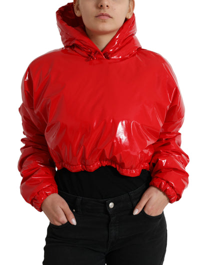 Dolce & Gabbana Chic Shiny Red Cropped Jacket Dolce & Gabbana