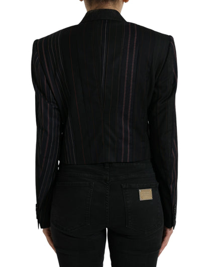 Dolce & Gabbana Elegant Striped Double Breasted Wool Blazer Dolce & Gabbana