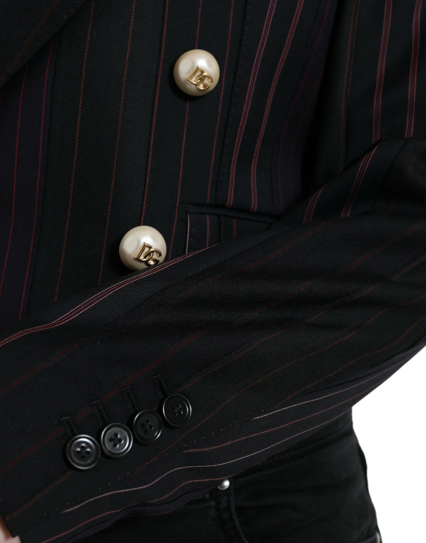 Dolce & Gabbana Elegant Striped Double Breasted Wool Blazer Dolce & Gabbana