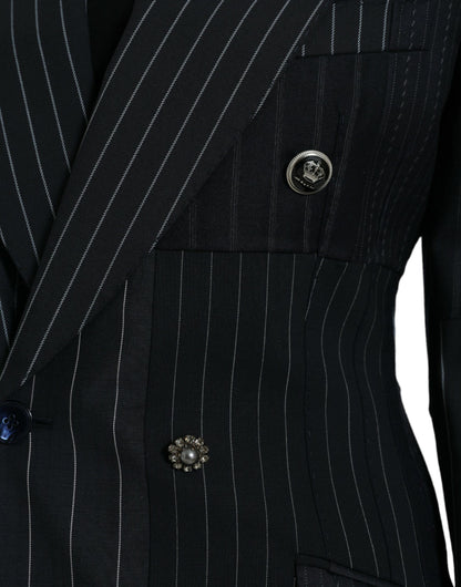 Dolce & Gabbana Elegant Striped Virgin Wool Blazer Dolce & Gabbana