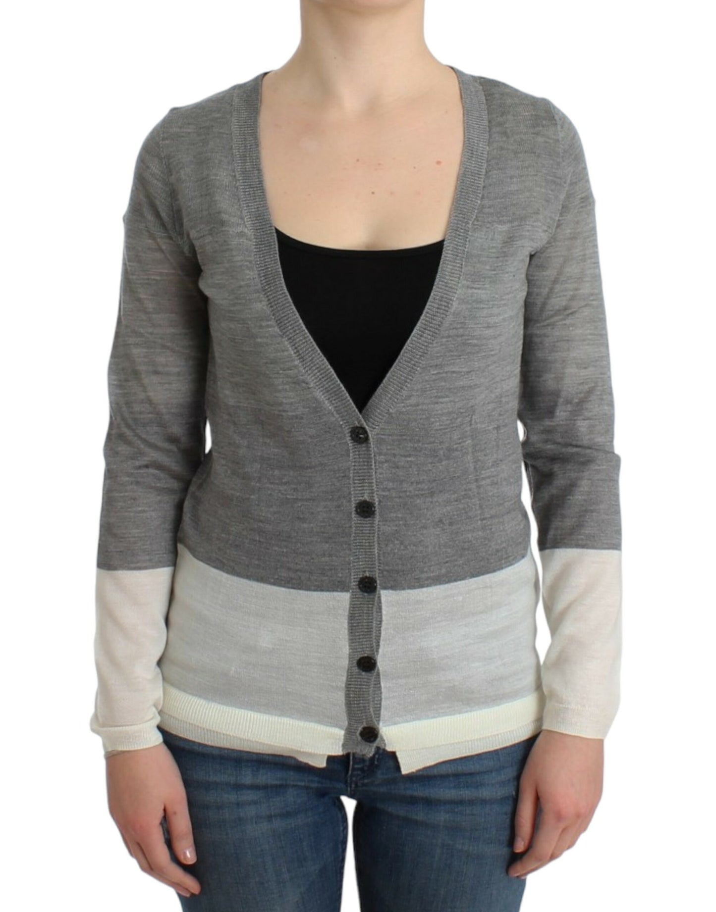 Costume National Chic Gray Lightweight Cardigan Costume National