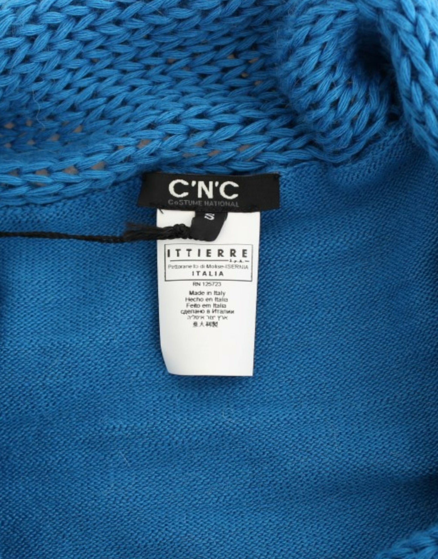 Costume National Cozy Scoop Neck Blue Knit Sweater Costume National