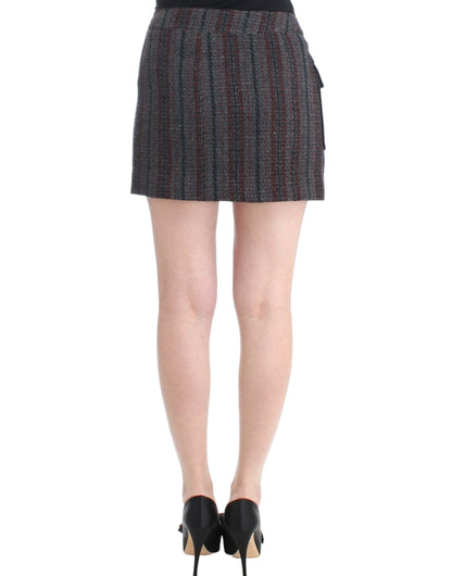 Costume National Chic Wool Blend Mini Skirt in Gray Costume National