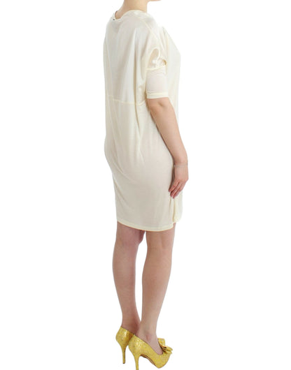 Costume National Chic White Modal Above-Knee Dress Costume National