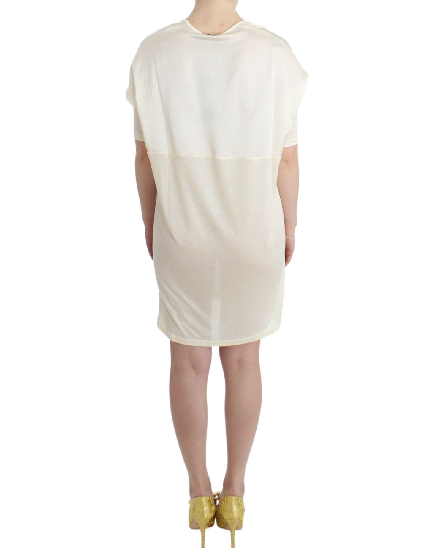 Costume National Chic White Modal Above-Knee Dress Costume National