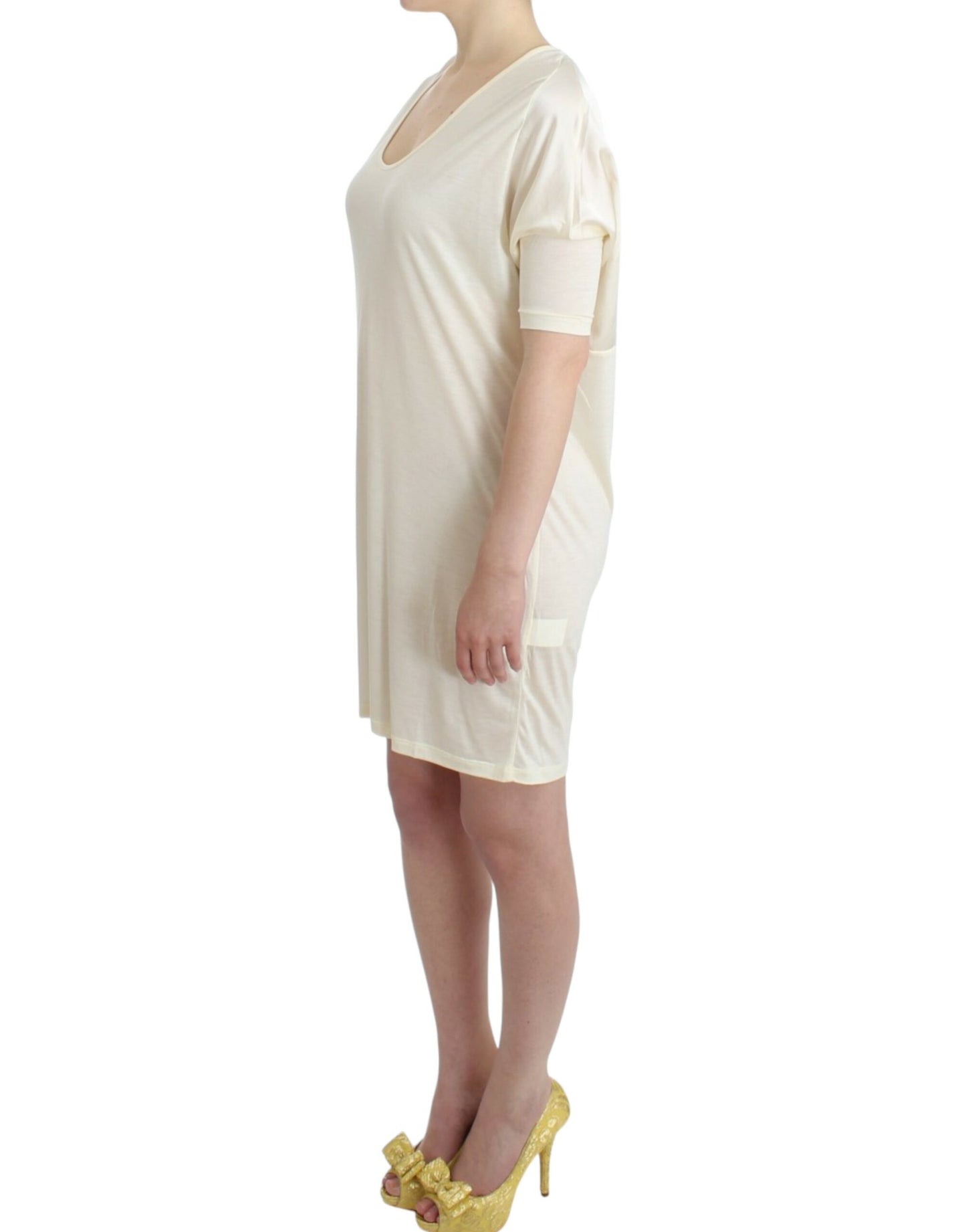 Costume National Chic White Modal Above-Knee Dress Costume National