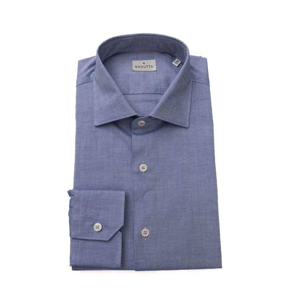 Bagutta Light Blue Cotton Men Shirt Bagutta