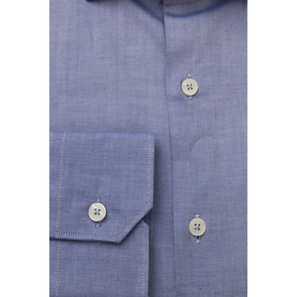 Bagutta Light Blue Cotton Men Shirt Bagutta