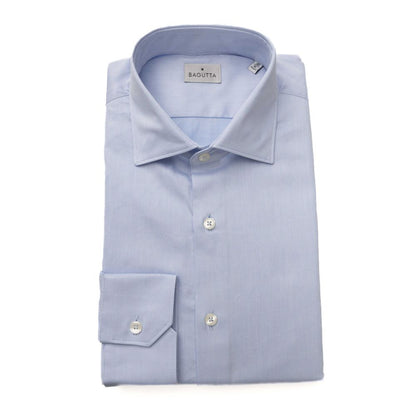 Bagutta Light Blue Cotton Men Shirt Bagutta