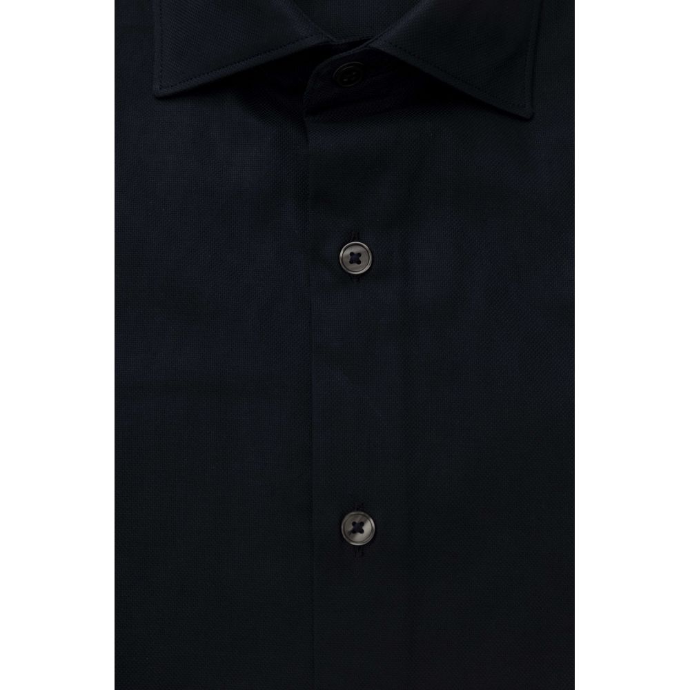 Bagutta Blue Cotton Men Shirt Bagutta