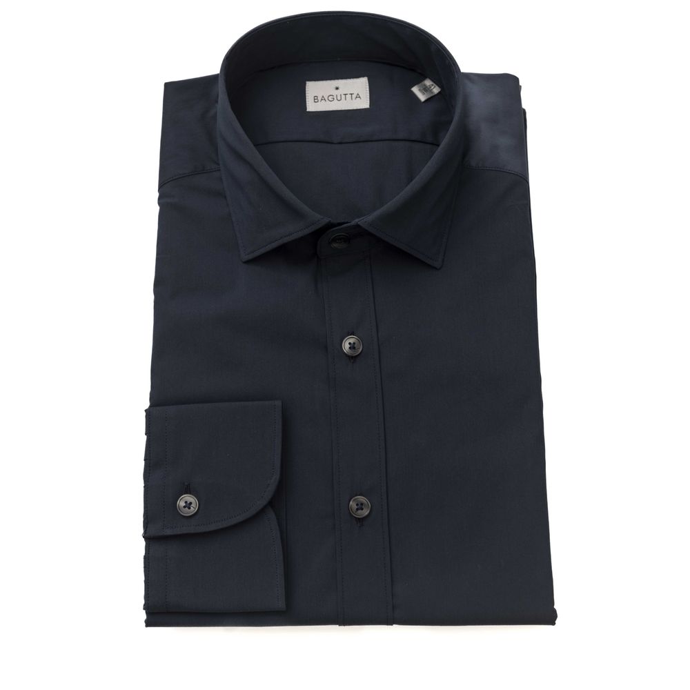 Bagutta Blue Cotton Men Shirt Bagutta