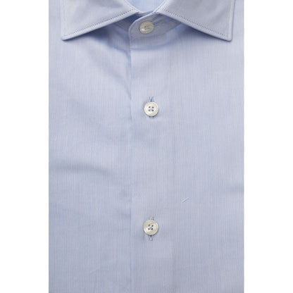 Bagutta Light Blue Cotton Men Shirt Bagutta