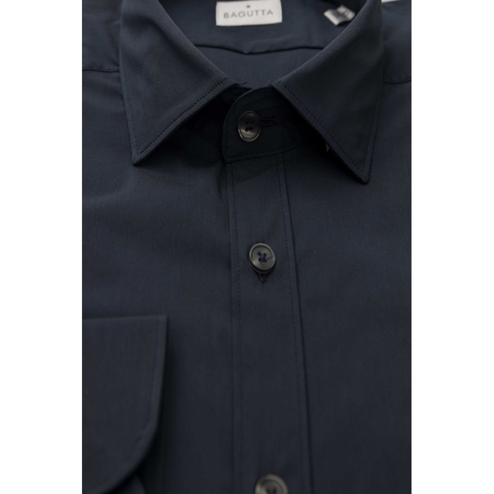 Bagutta Blue Cotton Men Shirt Bagutta