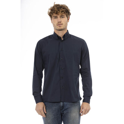 Baldinini Trend Blue Cotton Men Shirt Baldinini Trend