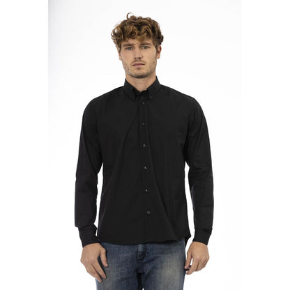 Baldinini Trend Black Cotton Mens Shirt Baldinini Trend