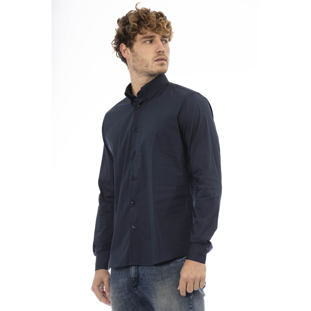 Baldinini Trend Blue Cotton Men Shirt Baldinini Trend